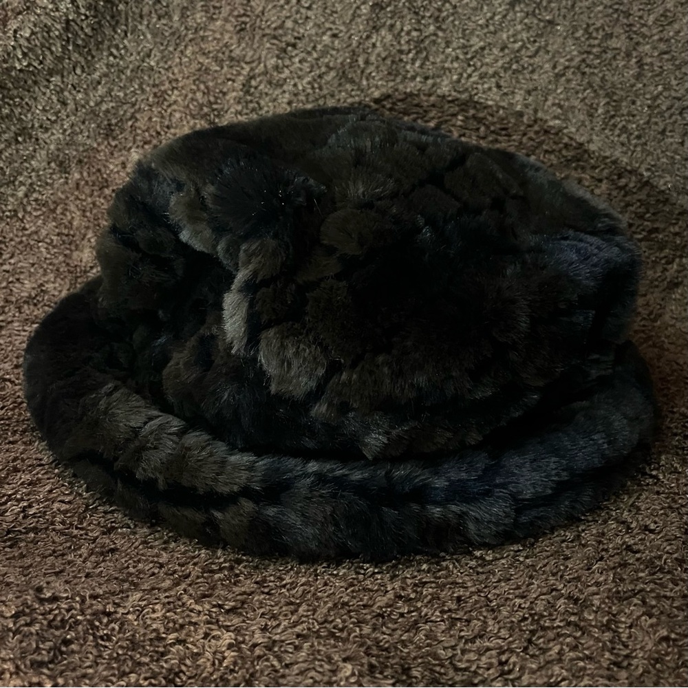 Parkhurst Vintage Brown and Black Faux Fur Bucket Hat